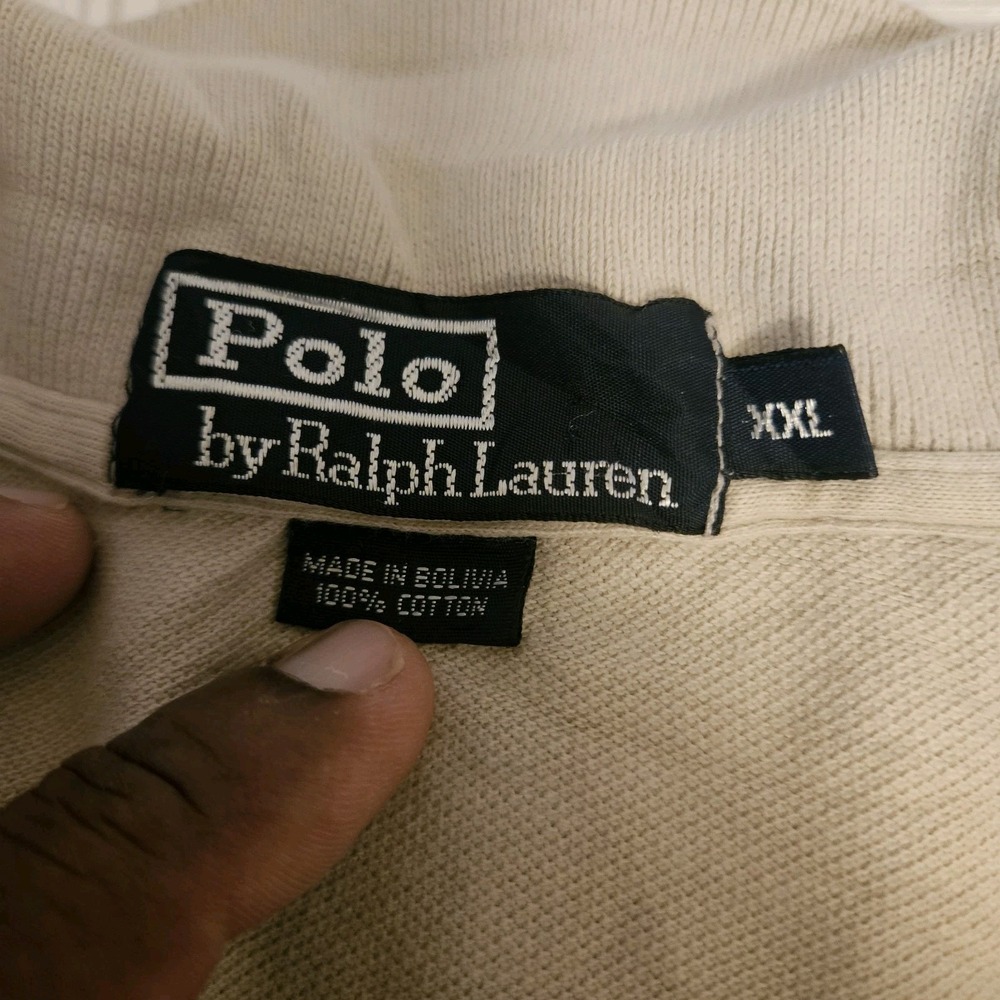 Polo Ralph Lauren Shirt Mens XXL‎ Beige Short Sleeve - Picture 4 of 8